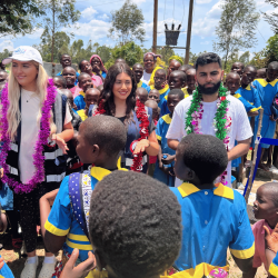Opening a water well in Africa
